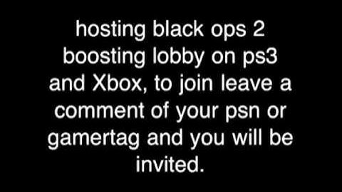 Black ops 2 boosting ps3 lobby