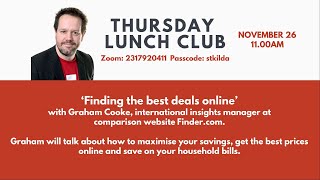 Thursday Lunch Club 2020 11 26 Finding the best bargains online