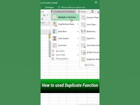 How to use duplicate Function in excel || Duplicate in excel #shorts # ...