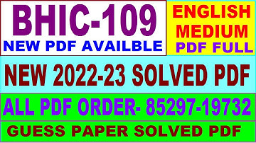 bhic 109 solved assignment 2022-23 / bhic 109 solved assignment in English / ignou ba history solved
