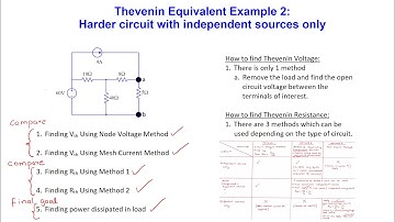 Thevenin Equivalent - Example 2 Circuit Containing Independent Sources Only (Harder Example)