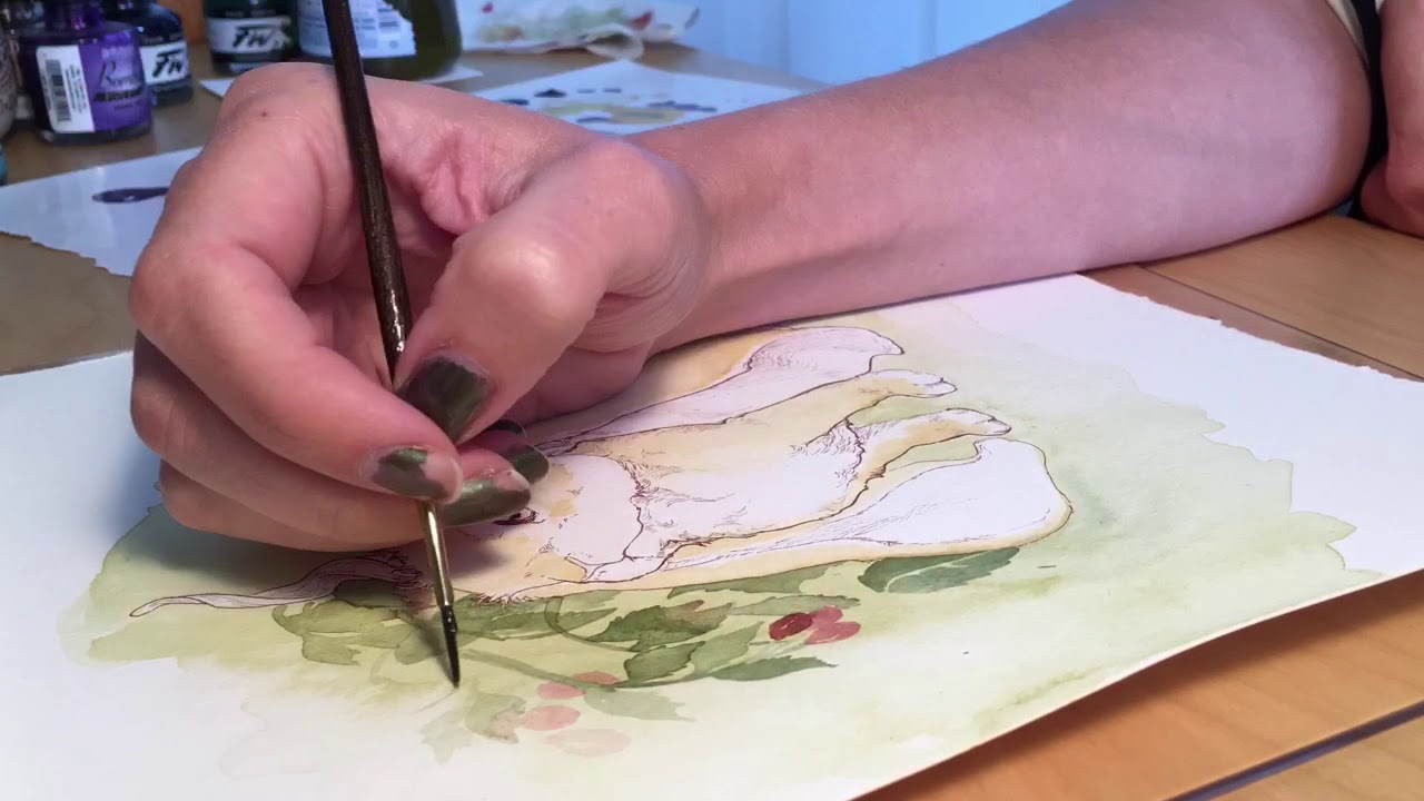 Inktober video #2 how to paint with inks