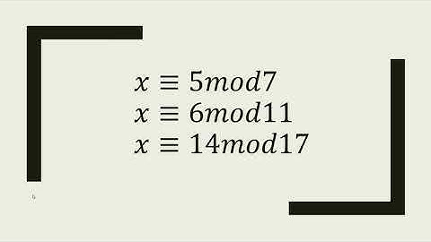 Chinese Remainder Theorem Example