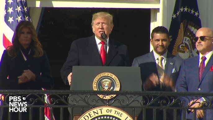 Trump Gives Big Hug to Nats Catcher Kurt Suzuki at White House Rally 