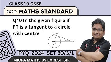 Q10 In the given figure if PT is a tangent to a circle with centre O and angle TPO=35° then the