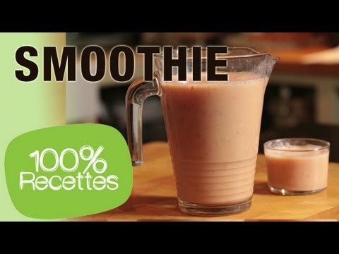 100% recettes - Smoothie aux fraises et aux bananes