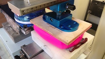 Inkcups Now Pad Printer machine B150 printing on industrial gloves