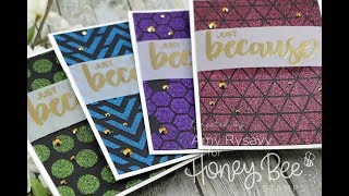 Glimmer Paste Backgrounds With Honey Bee Stencils