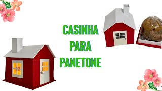 Casinha porta panetone com iluminação