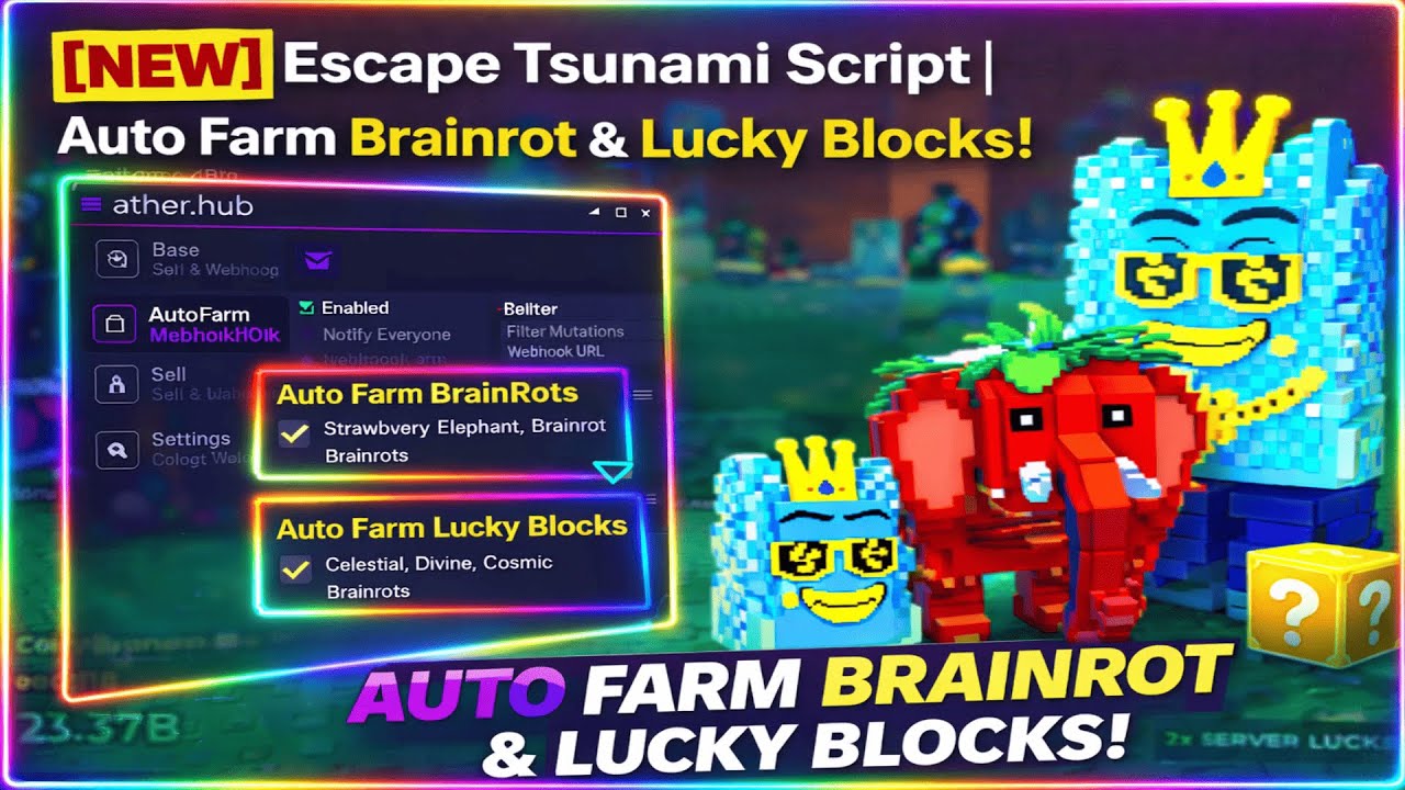 [NEW] Escape Tsunami For Brainrot Script | Auto Farm Brainrots & Lucky Blocks