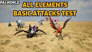 Palworld Basic Attacks Test All Elements Basic Short Ct Skills Test