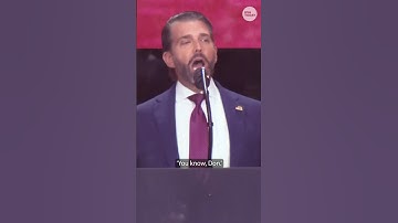 Donald Trump Jr. does impression of father at Charlie Kirk memorial #Shorts