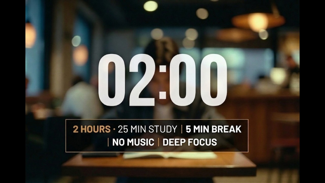 Study With Me 2 Hours – Pomodoro 25/5 – No Music deep work– Deep Focus ...