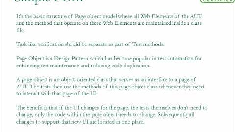 Page Object Design Pattern