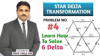 SOLVED PROBLEMS IN STAR DELTA TRANSFORMATION (QUE NO.4) IN BASIC ELECTRICAL ENGINEERING