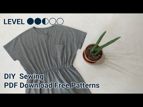 미돌남 - (무료패턴 Free Patterns)허리밴드 원피스 옷만들기 / Making clothes short-sleeved Dress for womans / 服作りワンピース作成