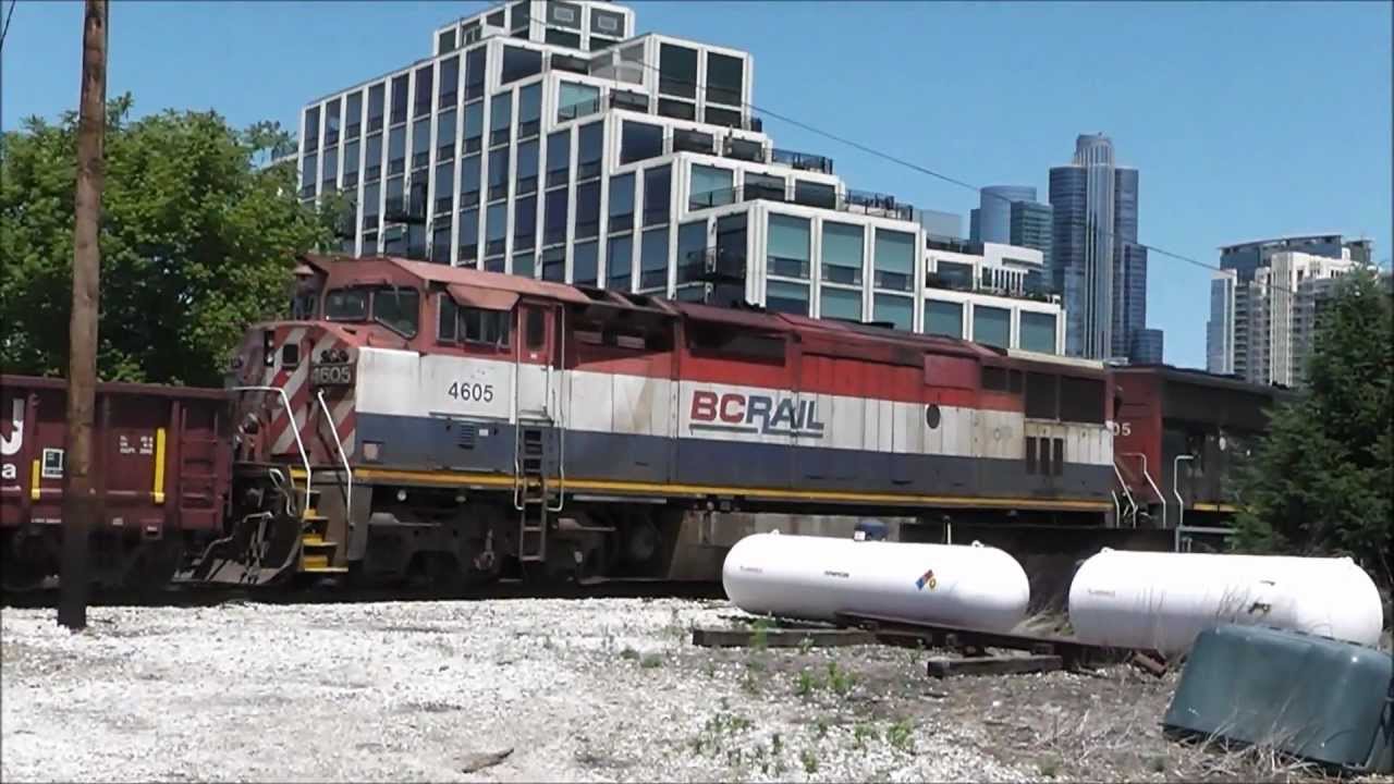 CN Manifest with BC Rail at 16th Street Tower, Chicago, 06.07.12