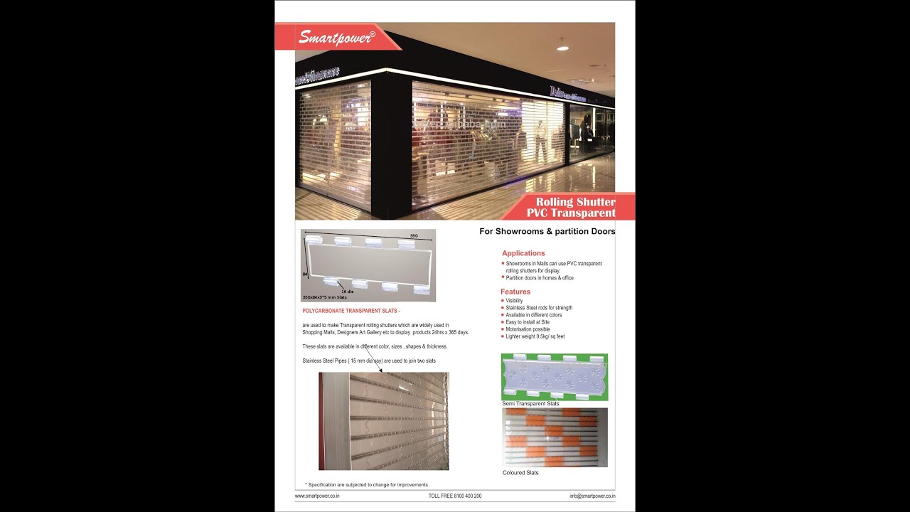 Polycarbonate Transparent Rolling shutter