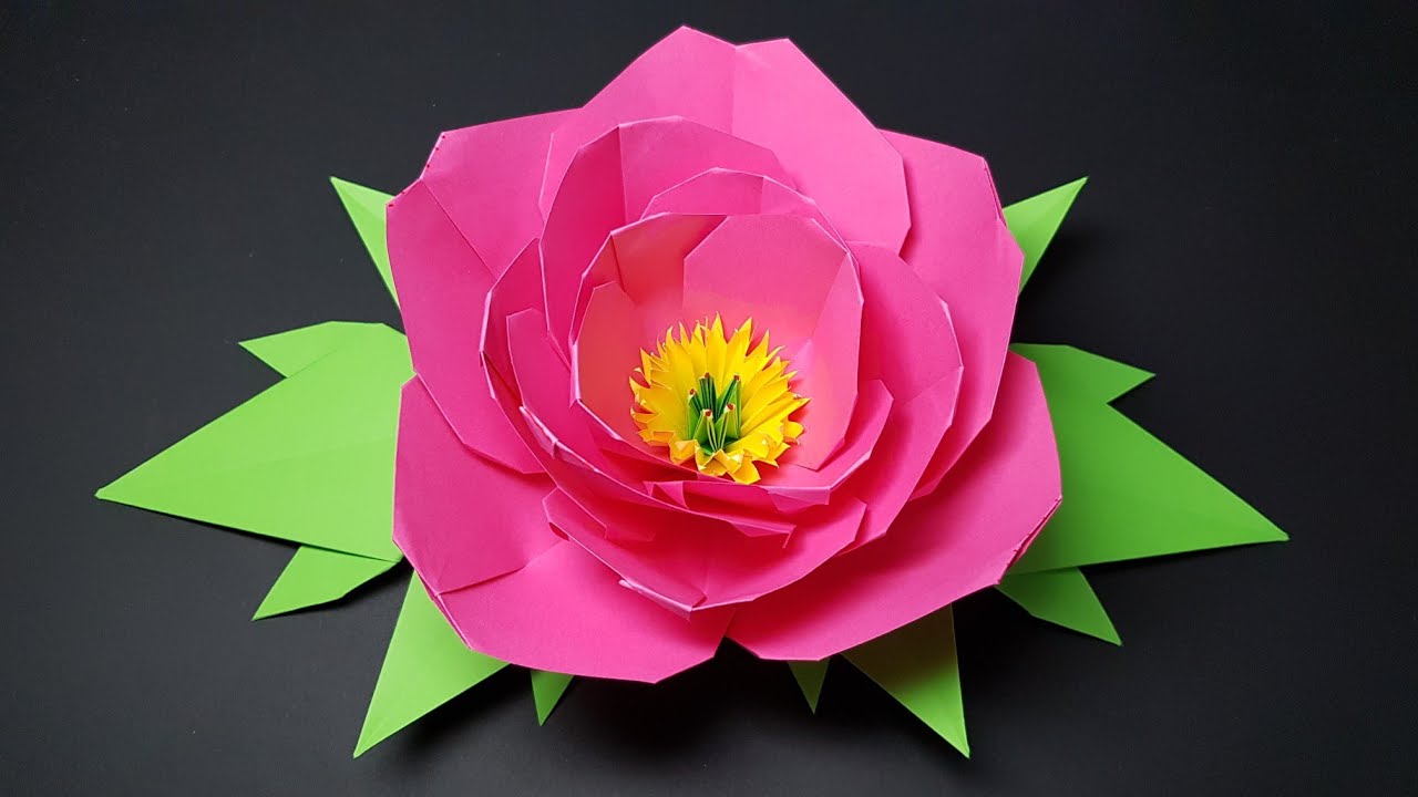 모란접기 - Paper peony - 꽃접기 ( flower )- paper folding - 종이접기 折纸 origami оригами أوريغامي