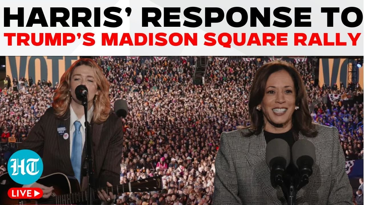 Kamala Harris LIVE | Reacts To Trump's Madison Square Rally | Michigan ...