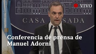 EN VIVO- Conferencia de prensa de Manuel Adorni