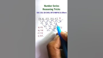 Series| Missing Number Series| Reasoning Classes| Reasoning for SSC CGL GD CHSL| #shorts
