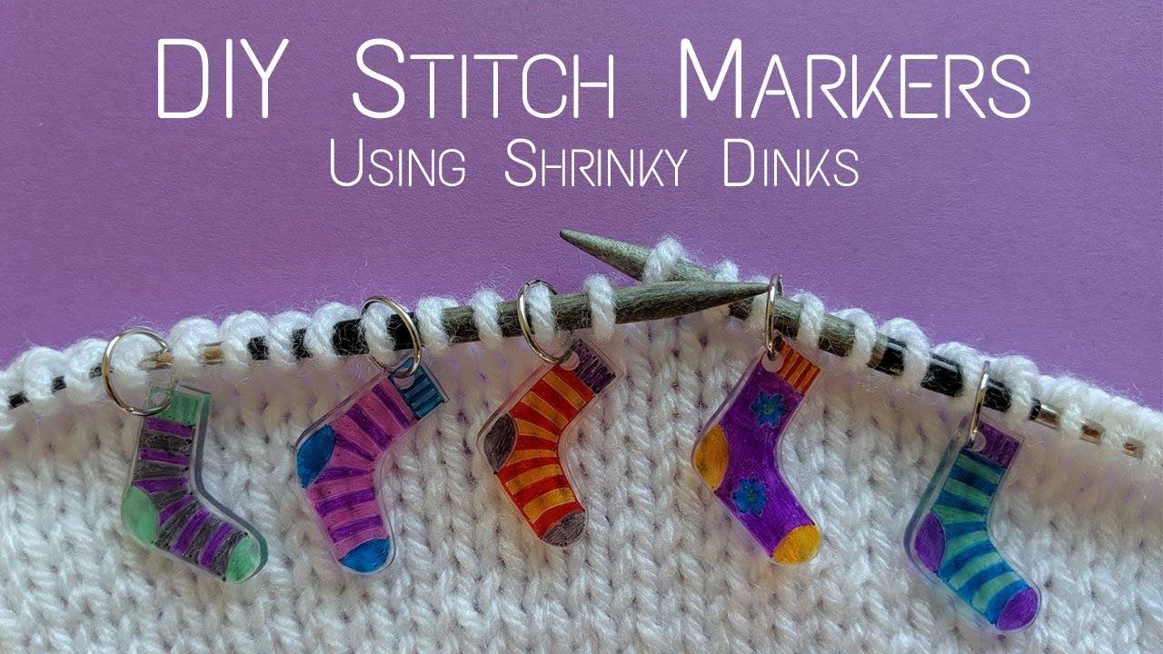 DIY Stitch Markers Using Shrinky Dinks