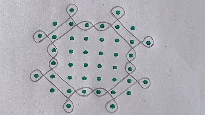 Creative 6 x 6 dots sikku kolam | simple kambi kolam | Meharas Rangoli