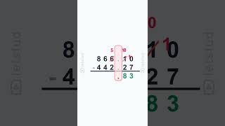 Information Visual Math: How to calculate 866.1 - 442.27 ✨ Update