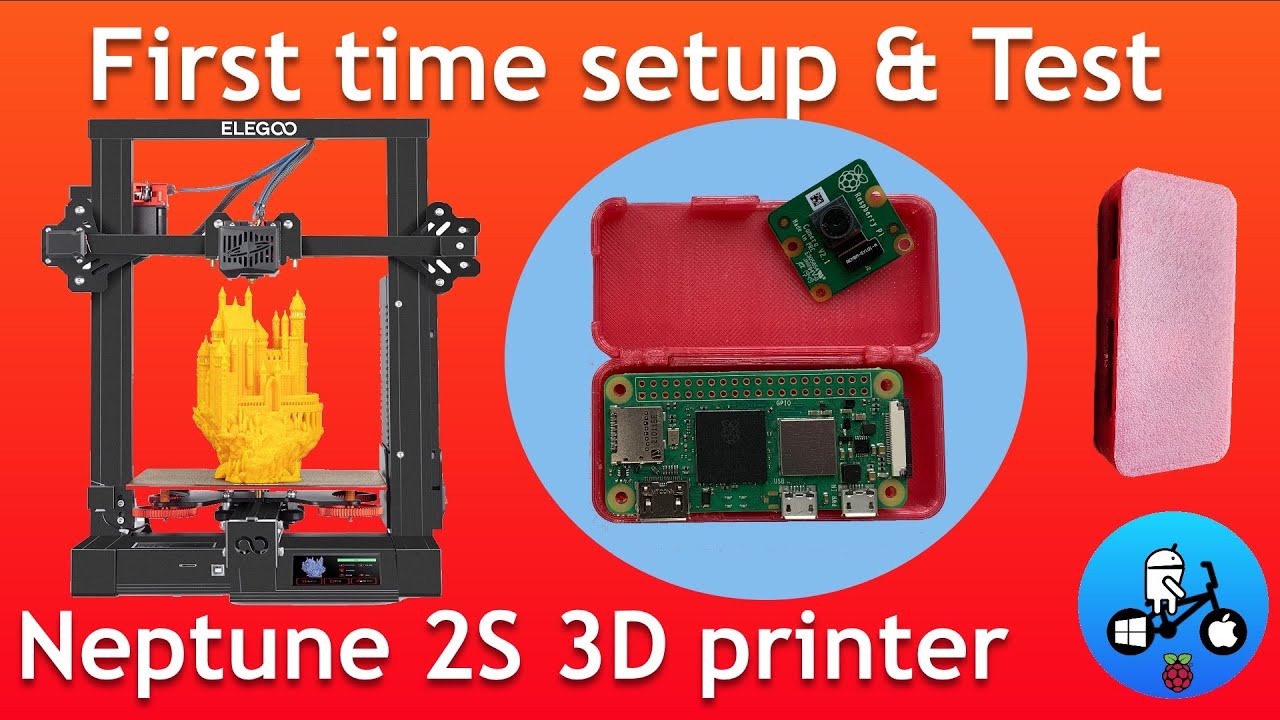 Elegoo Neptune 2S. first time setup, loading filament and test printing. 