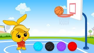 Jugando Al Basketball Con Balones De Colores Aprender Colores Con Plim Plim