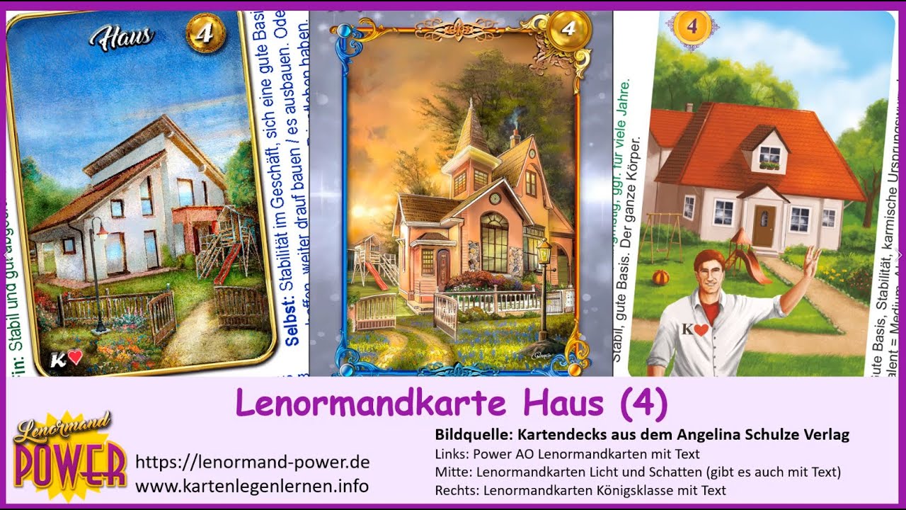 Lenormandkarte Haus Deutungen und Orakelfrage für DICH