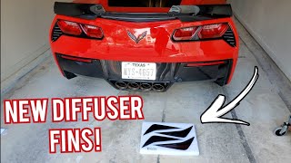HOW TO INSTALL NEW CORVETTE C7 REAR BUMPER DIFFUSER FINS!