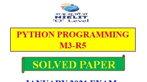 Solved Paper of Python(M3-R5)  JAN