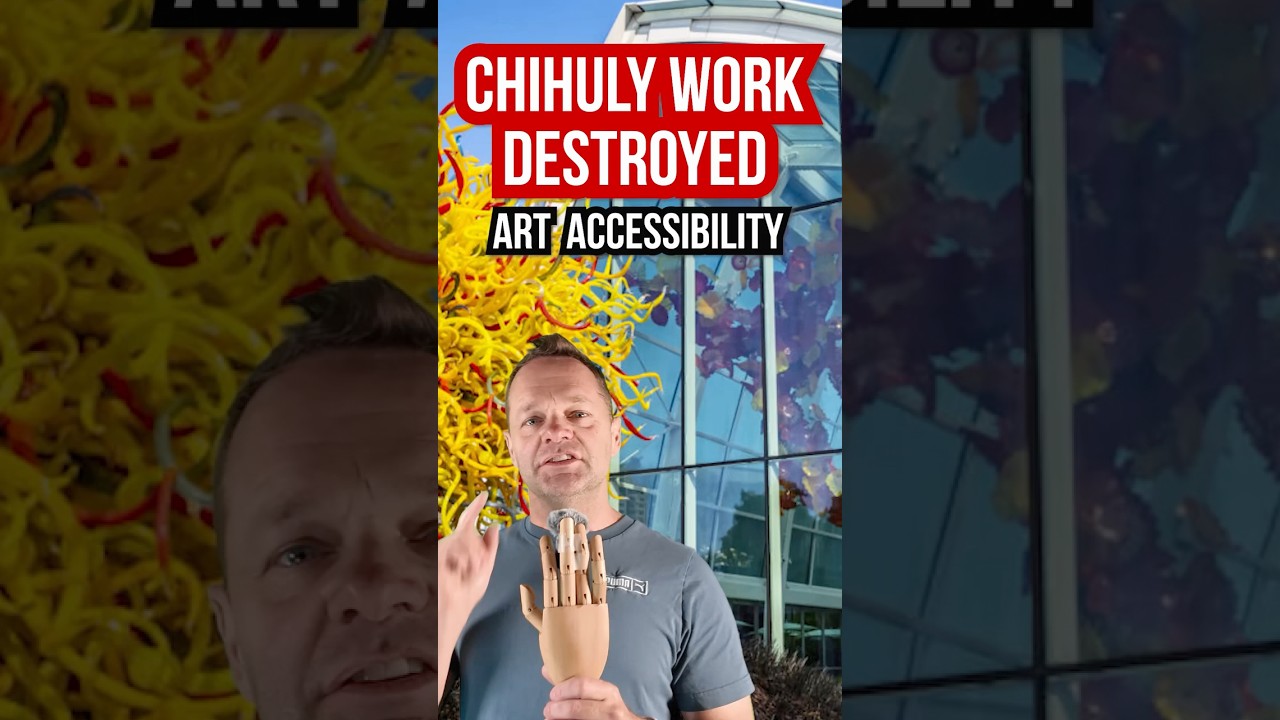 Chihuly sculpture destroyed! Should we be able to get that close to works of art? #chihuly #artists