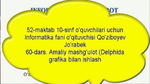 Informatika 10 sinf 60 dars 1 misol