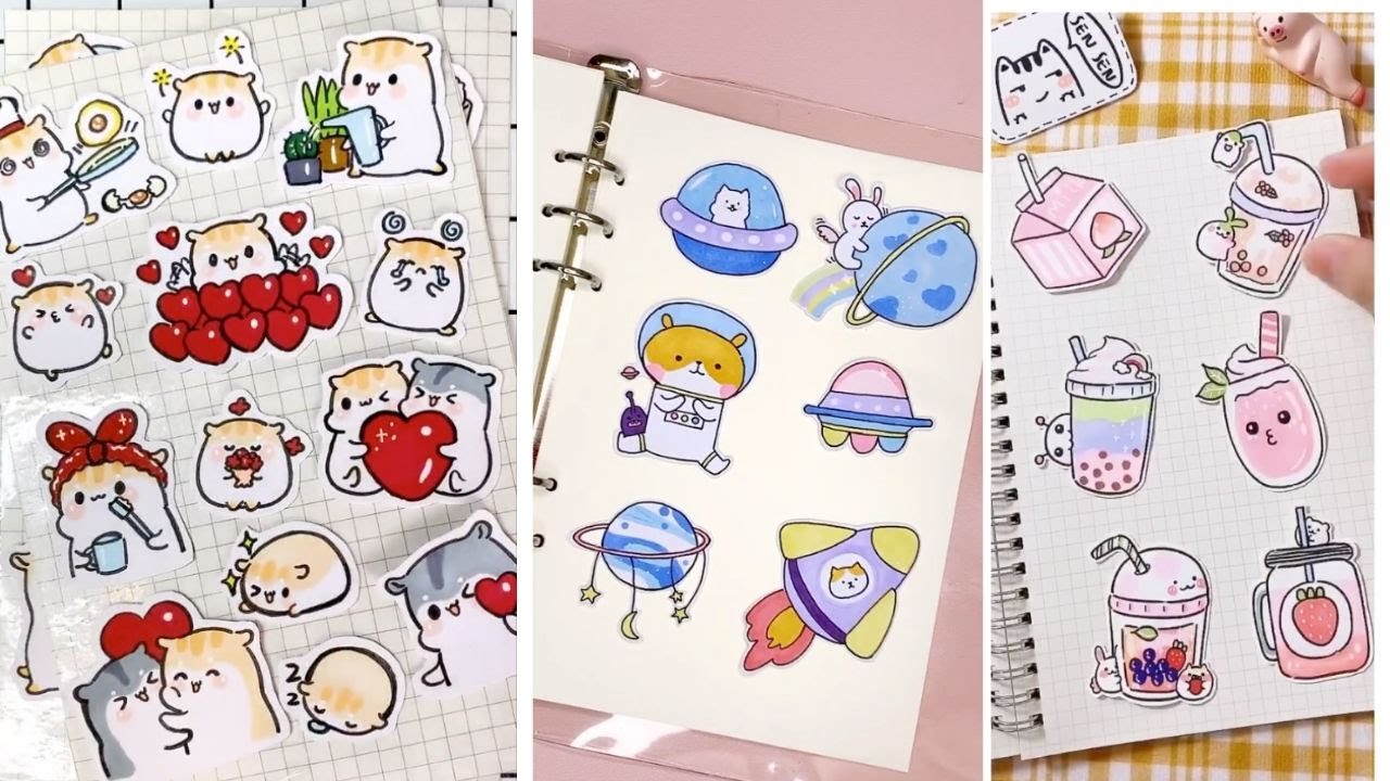 P1 | Tổng hợp Cách vẽ stickers cute đơn giản | Sticker cute dễ vẽ | Cute  stickers easy to draw - YouTube