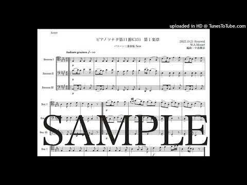 モーツァルト「ピアノソナタ第11番 第１楽章」バスーン三重奏版（編曲：中島雅彦）