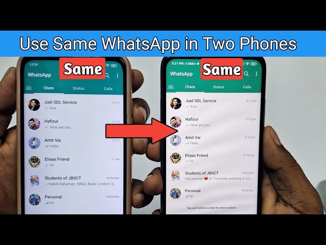 Use One WhatsApp Account in 2 Phones With Same Number👌🤫 class=
