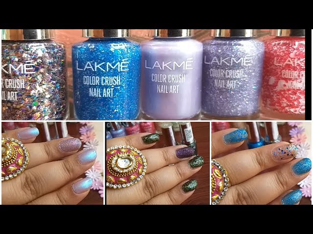 Lakmé Color Crush Nailart, S1, 6ml and Lakmé Color Crush Nail Art P3, Blue,  6 ml