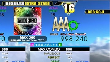 [DDR A] MAX 360 [Single-EXPERT] 998,240 FC by DDR-KOJI