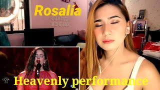 First time reacting to ROSALÍA || Me Quedo Contigo, Goya 2019.