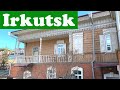 Irkutsk. Holzhäuser im Touristenviertel. Reise nach Russland. Leben in Sibirien