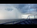 The process of precipitation caught live on camera at sea.