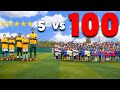 100 Kids vs 5 PRO Footballers In A Soccer Match