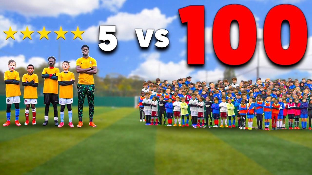i-played-a-football-match-vs-100-kids-youtube