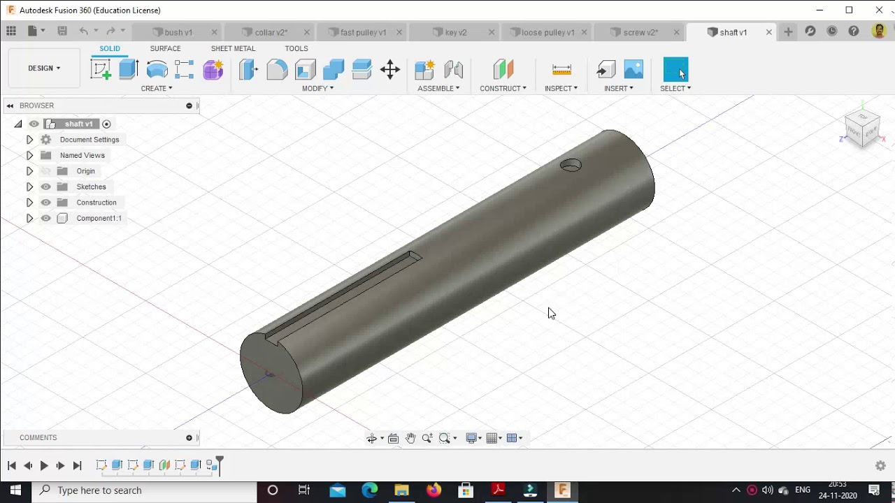 CAD Modelling - Fast and loose pulley Assembly - YouTube