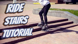 HOW TO RIDE STAIRS ON ROLLERBLADES TUTORIAL (inline skates)