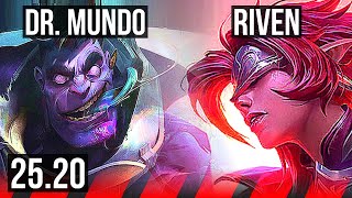 DR. MUNDO vs RIVEN (TOP) | 8k comeback | KR Master | 25.20