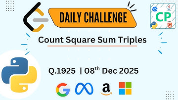 Count Square Sum Triples | LeetCode Daily Challenge | Learn DSA | Python Program | Coders Point